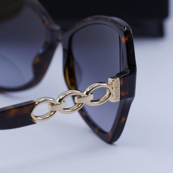 Moschino MOS099/S 0086 9O Butterfly Sunglasses - Havana/Grey Gradient